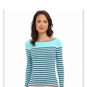 Lilly Pulitzer Maria Boatneck Striped Sweater Women's Medium Nautical Coastal
